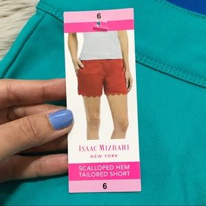 isaac mizrahi scalloped hem shorts